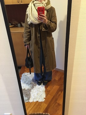 「フユコーデ」｜「アイテム（ミリタリージャケット）」を使った、スミレさん（レディース・160cm）の冬コーディネート