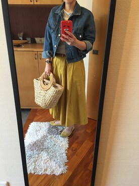 「GRL（グレイル）のアイテム（デニムジャケット）」を使った、スミレさん（レディース・160cm）の春コーディネート