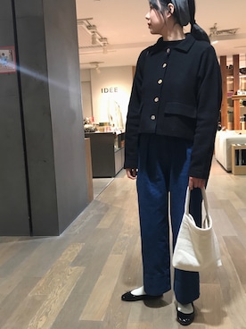 「MUJI」｜「アイテム（バレエシューズ）」を使った、cacakeさん（レディース・167cm）の冬コーディネート