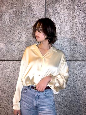 「MOUSSY（マウジー）のMVS SKINNY（デニムパンツ）」を使った、はるさん（レディース・170cm）の秋コーディネート