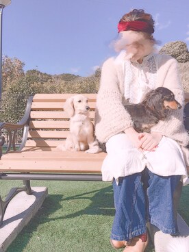 「Crisp（クリスプ）のアイテム（カーディガン/ボレロ、ベージュ系）」を使った、みーたんさん（レディース・164cm）の春コーディネート