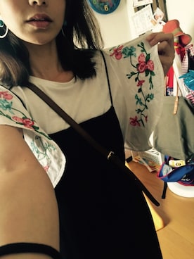 「Futier land（フューティアランド）のアイテム（サロペット/オーバーオール）」を使った、reika_kさん（レディース・153cm）の春コーディネート