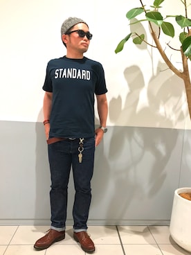 「BEAMS PLUS（ビームスプラス）のアイテム（帽子）」を使った、タケウチ☆ボンバイエさん（メンズ・173cm）の夏コーディネート