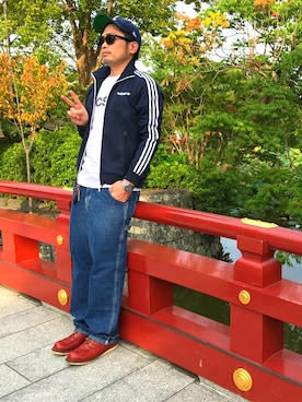 「ペインターパンツ」｜「アイテム（ジャージ）」を使った、タケウチ☆ボンバイエさん（メンズ・173cm）の秋コーディネート