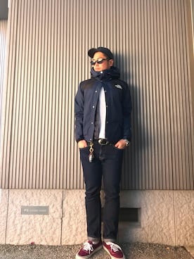 「ロールアップ」｜「アイテム（マウンテンパーカー）」を使った、タケウチ☆ボンバイエさん（メンズ・173cm）の冬コーディネート