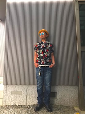 「Blue Standard （ブルースタンダード）のアイテム（トップス）」を使った、タケウチ☆ボンバイエさん（メンズ・173cm）の秋コーディネート