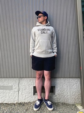 「膝上ショーツ」｜「アイテム（その他）」を使った、タケウチ☆ボンバイエさん（メンズ・173cm）の春コーディネート