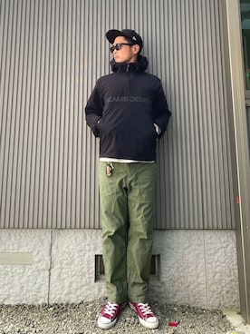 「TIGORA（ティゴラ）のアイテム（ジャケット/アウター）」を使った、タケウチ☆ボンバイエさん（メンズ・173cm）の春コーディネート