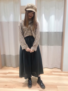 「コーデュロイキャスケット」｜kuma.さん（レディース・163cm）の秋コーディネート