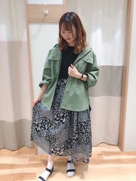 「blue」｜「アイテム（その他アウター）」を使った、kuma.さん（レディース・163cm）の春コーディネート