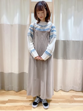「blue」｜「アイテム（ワンピース）」を使った、kuma.さん（レディース・163cm）の冬コーディネート