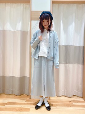 「blue」｜「アイテム（パーカー）」を使った、kuma.さん（レディース・163cm）の冬コーディネート