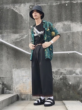 「sulvam」｜「アイテム（帽子）」を使った、やなかわさん（メンズ・168cm）の夏コーディネート