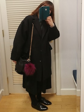 「H&M（エイチ・アンド・エム）のアイテム（ダウンジャケット/コート）」を使った、yoneさん（レディース・157cm）の冬コーディネート