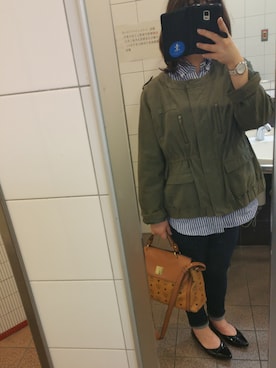「ぽっちゃりコーデ」｜「アイテム（ノーカラージャケット）」を使った、yoneさん（レディース・157cm）の春コーディネート