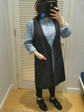 「AS KNOW AS plus（アズノゥアズプラス）のアイテム（その他アウター）」を使った、yoneさん（レディース・157cm）の春コーディネート