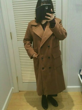 「STYLENANDA（スタイルナンダ）のアイテム（チェスターコート）」を使った、yoneさん（レディース・157cm）の冬コーディネート