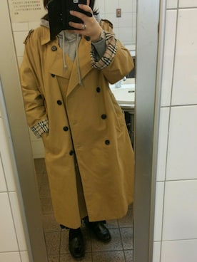 「ぽっちゃりコーデ」｜「アイテム（トレンチコート）」を使った、yoneさん（レディース・157cm）の春コーディネート