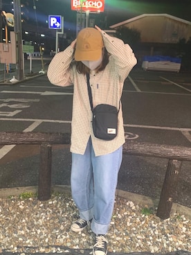 「NIKE(ナイキ)のアイテム(ショルダーバッグ)」を使った、のんちゃんさん(レディース・158cm)の冬コーディネート