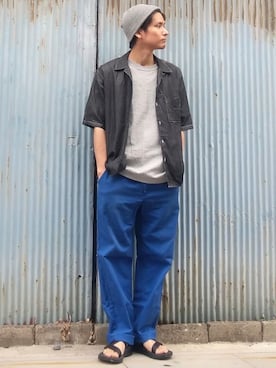 「DHOLIC（ディーホリック）のアイテム（ニットキャップ/ビーニー）」を使った、shoさん（メンズ・173cm）の夏コーディネート