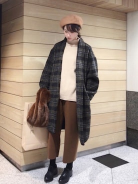 「SM2（エスエムツー）のアイテム（ピーコート）」を使った、dakiさん（レディース・160cm）の冬コーディネート