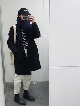 「I am I in fact...（アイアムアイインファクト）のアイテム（その他アウター）」を使った、dakiさん（レディース・160cm）の冬コーディネート