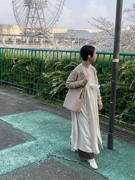 「花見」｜「アイテム（ワンピース/ドレス）」を使った、dakiさん（レディース・160cm）の春コーディネート