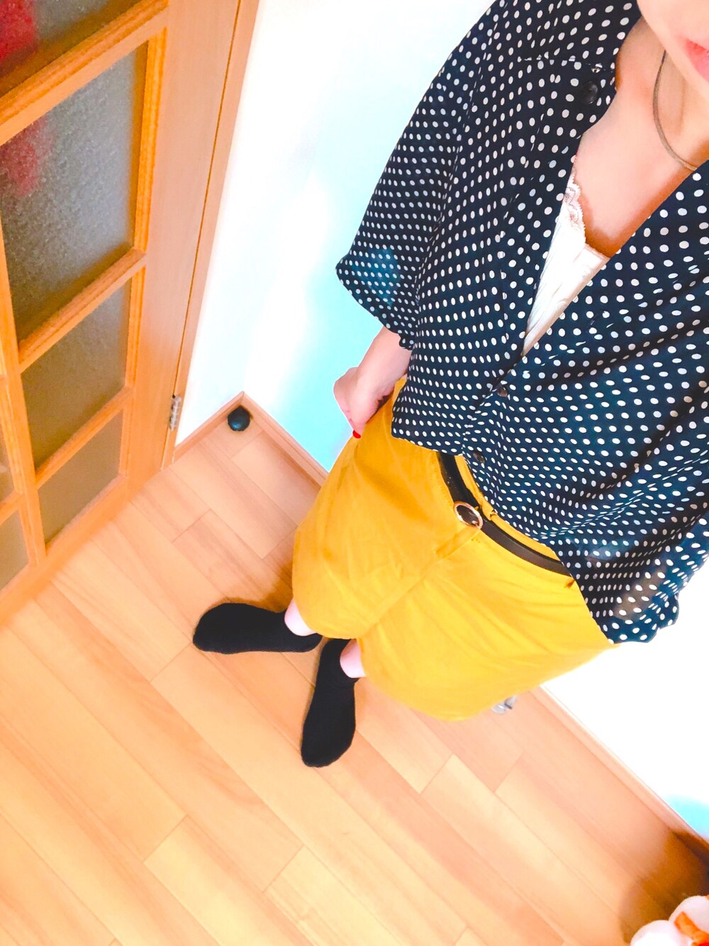 「古着のアイテム（シャツ/ブラウス、その他）」を使った、nico☺︎さん（レディース・158cm）の夏コーディネートの1枚目の写真