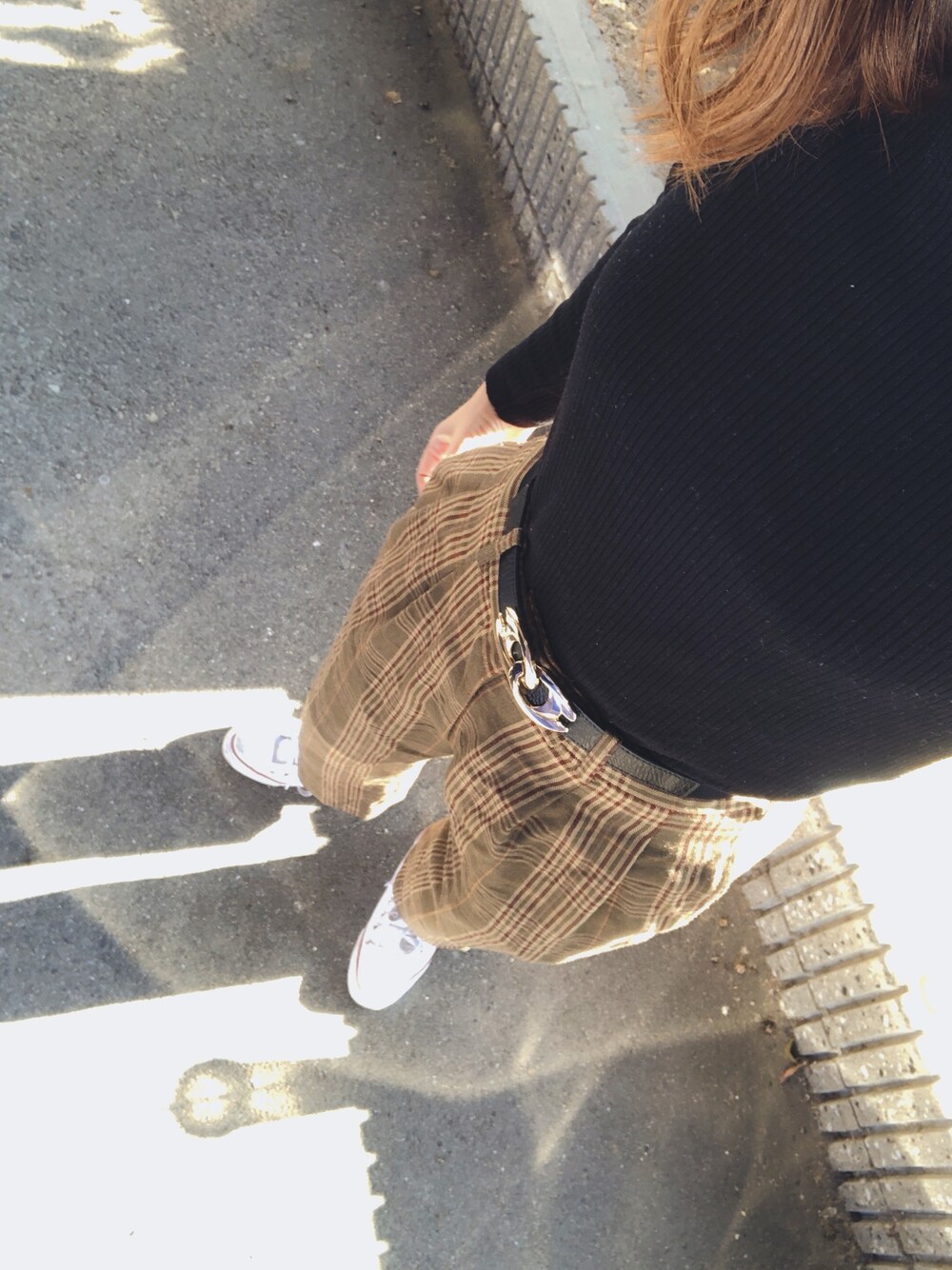 「古着のアイテム（パンツ、その他）」を使った、nico☺︎さん（レディース・158cm）の冬コーディネートの1枚目の写真