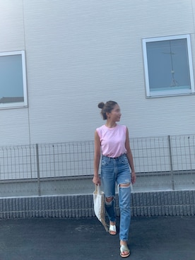 「155㎝コーデ」｜「アイテム（アクセサリー）」を使った、yu12k34o5さん（レディース・155cm）の夏コーディネート