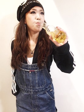 「TOMMY HILFIGER（トミーヒルフィガー）のアイテム（オールインワン・サロペット）」を使った、WODDYFUNKさん（レディース・154cm）の冬コーディネート