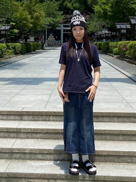 「TAKAHIROMIYASHITATheSoloIst.（タカヒロミヤシタザソロイスト）のアイテム（レッグウェア）」を使った、WODDYFUNKさん（レディース・155cm）の夏コーディネート