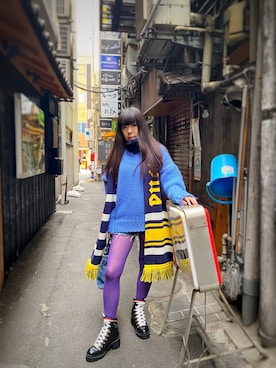 「Saint Laurent（サンローラン）のアイテム（パンツ）」を使った、WODDYFUNKさん（レディース・155cm）の冬コーディネート