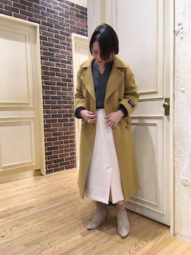「秋冬」｜「アイテム（ピーコート）」を使った、yato-miさん（レディース・158cm）の秋コーディネート