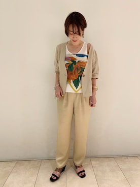 「アパートバイローリーズ」｜「アイテム（ノーカラージャケット）」を使った、yato-miさん（レディース・158cm）の春コーディネート