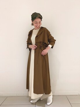 「アパートバイローリーズ」｜「アイテム（トレンチコート）」を使った、yato-miさん（レディース・158cm）の夏コーディネート