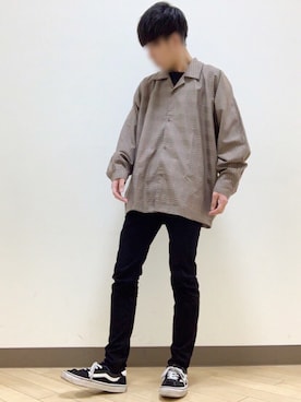 「GU（ジーユー）の（GU）スキニーフィットジーンズ（MEN ⁄ ジーンズ）」を使った、ふみちょすさん（メンズ・176cm）の春コーディネート