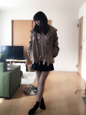 「axes femme（アクシーズファム）のアイテム（ダウンジャケット/コート）」を使った、erinaさん（レディース・162cm）の冬コーディネート
