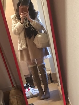 「axes femme（アクシーズファム）のアイテム（ダウンジャケット/コート）」を使った、erinaさん（レディース・162cm）の冬コーディネート