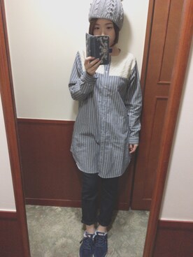 「BOBSON（ボブソン）のアイテム（シューズ）」を使った、chakiさん（レディース・154cm）の秋コーディネート