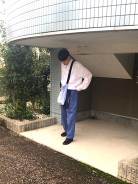 「シャツイン」｜「アイテム（その他）」を使った、かとーだいきさん（メンズ・172cm）の秋コーディネート