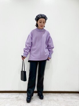 「PAGEBOY（ページボーイ）のハイネックウラケプルオーバー(トレーナー/スウェット)（スウェット）」を使った、もっちさん（レディース・158cm）の秋コーディネート