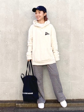 「Pilgrim Surf Supply（ピルグリムサーフサプライ）のアイテム」を使った、もっちさん（レディース・158cm）の秋コーディネート