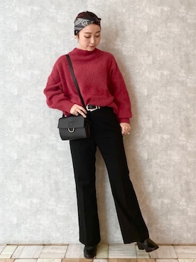「PAGEBOY（ページボーイ）のハクミニショルダーBAG（ショルダーバッグ）」を使った、もっちさん（レディース・158cm）の冬コーディネート
