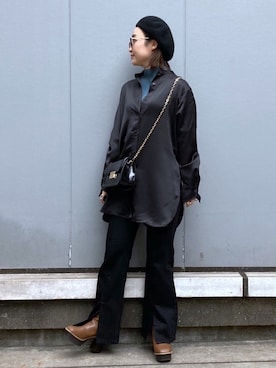 「Another Edition（アナザーエディション）のアイテム（帽子）」を使った、もっちさん（レディース・158cm）の冬コーディネート