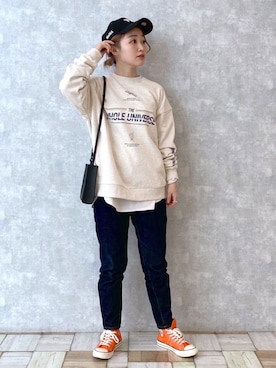 「MOMA（モマ）のアイテム」を使った、もっちさん（レディース・158cm）の冬コーディネート