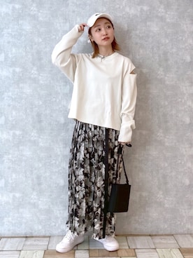 「NIKE（ナイキ）のアイテム（帽子）」を使った、もっちさん（レディース・158cm）の冬コーディネート