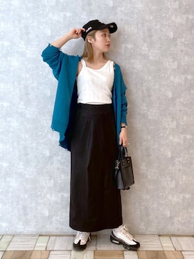 「MOMA（モマ）のアイテム」を使った、もっちさん（レディース・158cm）の春コーディネート