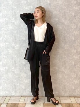 「PAGEBOY（ページボーイ）のアイテム（ノーカラージャケット）」を使った、もっちさん（レディース・158cm）の春コーディネート