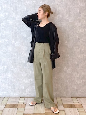 「PAGEBOY（ページボーイ）のアイテム（ノーカラージャケット）」を使った、もっちさん（レディース・158cm）の春コーディネート